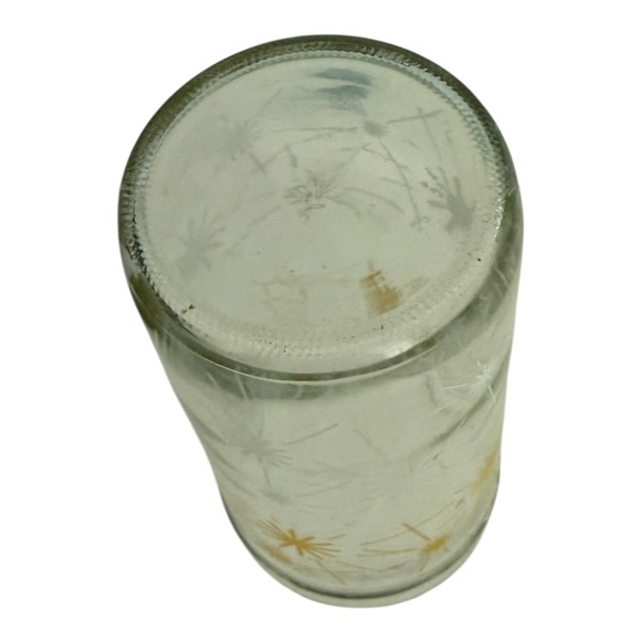 MCM 50s Vintage Atomic White And Yellow Starburst Glass - Picture 4 of 9